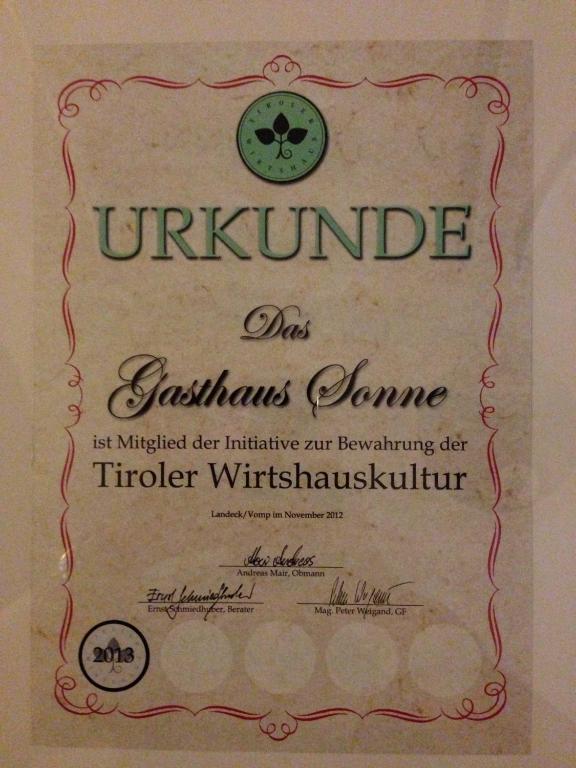 Gasthaus Sonne Tarrenz Zewnętrze zdjęcie